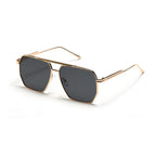 Large frame double beam sunglasses by Plush Fashion Hub with retro style and UV400 protection, showcasing dark tinted lenses.