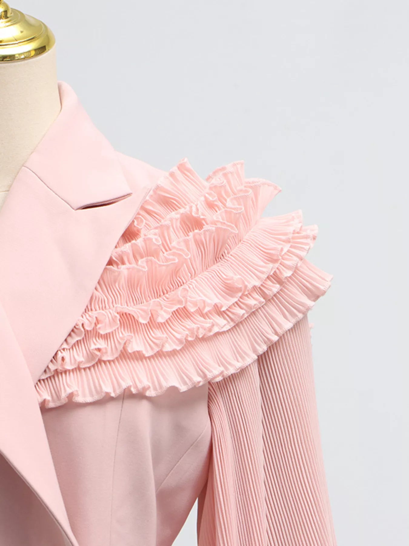 Shopimist frill lapel collar top and pleated skirt set featuring a stylish, coordinated outfit with feminine details.