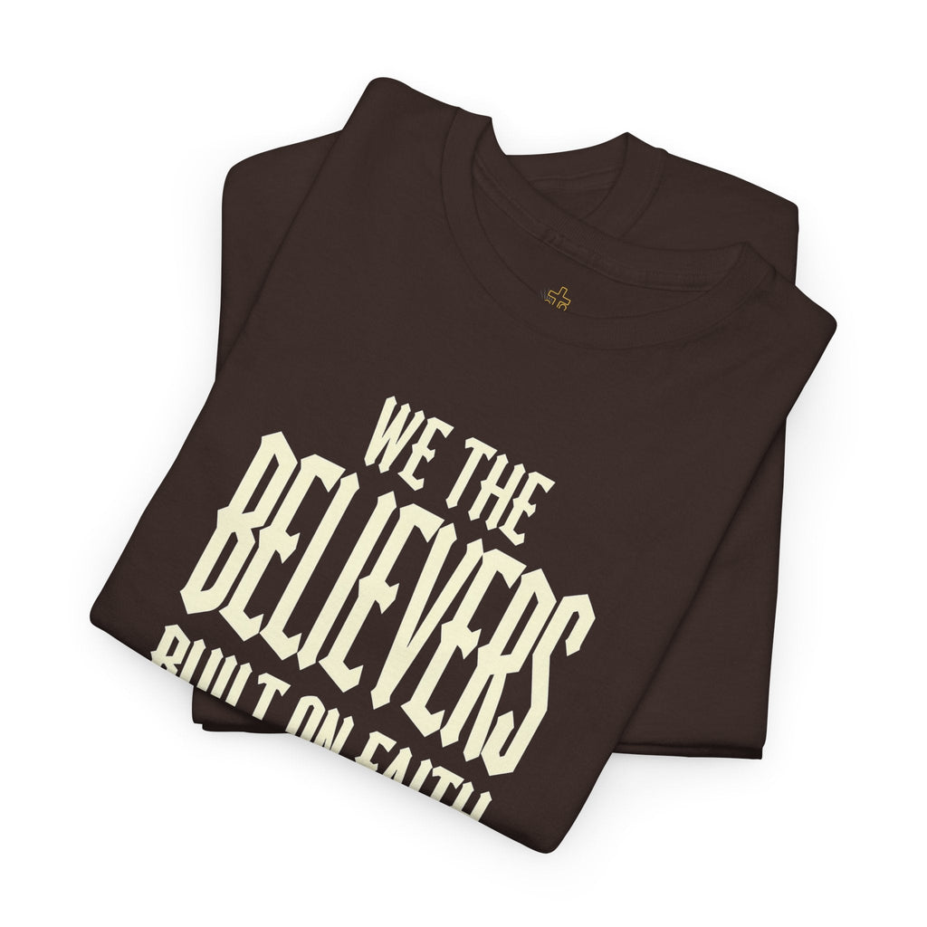 Black We The Believers T-Shirt by Wear Your Worship featuring Christian graphic design and faith-based streetwear style.