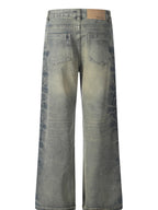 Men's washed wide-leg jeans from Trendsi featuring a relaxed fit and classic denim look, displayed on a model.