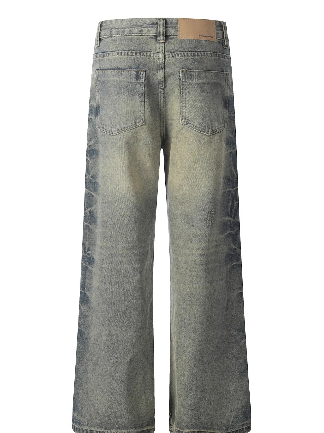 Men's washed wide-leg jeans from Trendsi featuring a relaxed fit and classic denim look, displayed on a model.