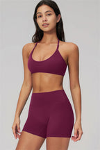 Fitglutes Activewear Rapture Sports Bra and Shorts 2-piece set, black workout gymwear and sportswear for women.
