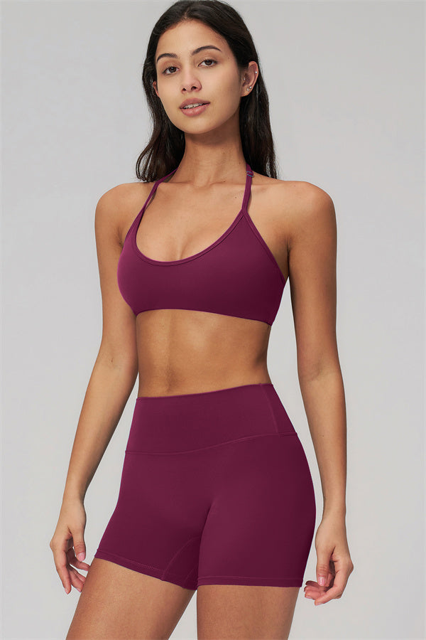 Fitglutes Activewear Rapture Sports Bra and Shorts 2-piece set, black workout gymwear and sportswear for women.