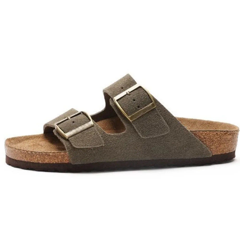 Shopimist double buckle open toe sandals featuring stylish straps and a comfortable sole, perfect for warm weather wear.