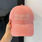 American Retro Washed Denim Peaked Cap by Plush Fashion Hub, Korean-style vintage baseball hat with distressed denim and classic peak.