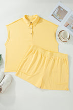 Plus size Threaded Pear Legacy Solid Color Polo PLUS Tee, comfortable loungewear in a relaxed fit, shown in a solid color on a model.