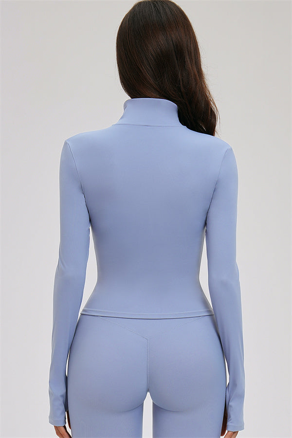 Fitglutes Activewear 3-piece set with Kinetic Zip Jacket, cross-back sports bra, and matching leggings for workout and gym.