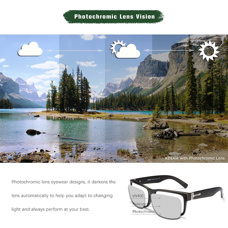Men's polarized sport sunglasses with square frame and UV400 protection by FitiqueFit, designed for active outdoor wear.