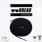Shadow Black elastic shoelace by Plush Fashion Hub, showing a close-up of the flexible, durable laces on a white background.