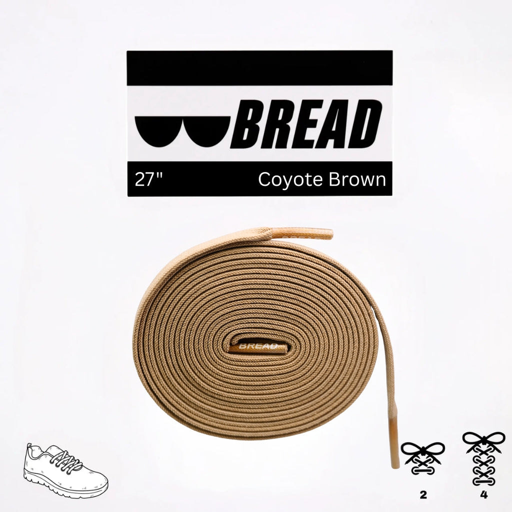 Coyote brown elastic shoelace from Plush Fashion Hub showing stretchable, durable laces for athletic or casual shoes.
