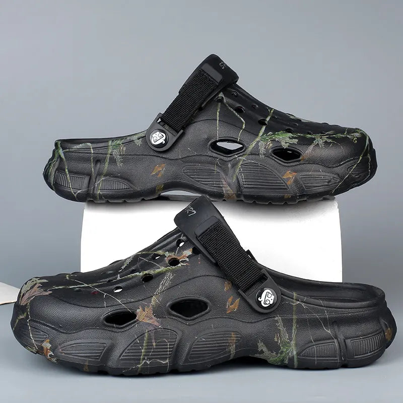 Trendsi round toe hollow out sandals with open heel and stylish cut-out design, perfect for warm-weather wear.