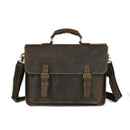 Plush Fashion Hub leather one-shoulder crossbody laptop bag with top layer design, featuring a sleek and stylish look.