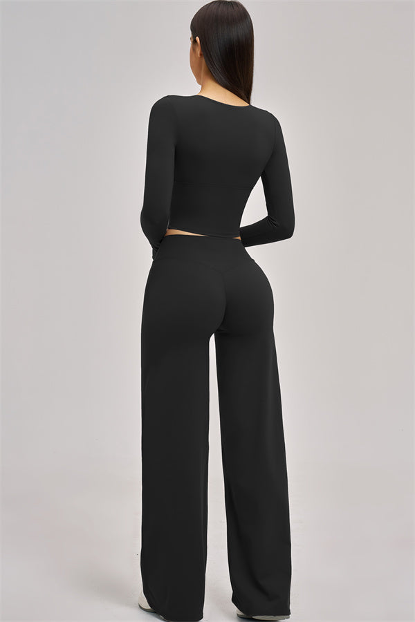 Fitglutes Activewear long sleeve crop top from The Swoon collection, shown in a stylish and fitted design for workout and gym wear.