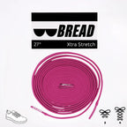Pink elastic shoelace by Plush Fashion Hub, close-up of vibrant, flexible shoelace material for sneakers and casual shoes.