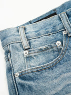 Men's loose fit jeans from Trendsi, denim pants with relaxed fit, visible stitching, and classic five-pocket design.