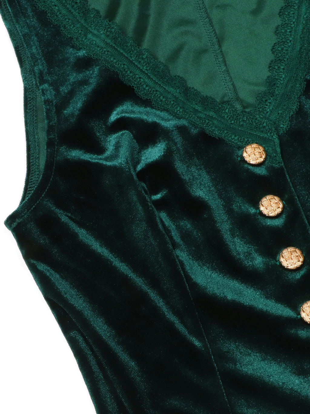 Velvet button-down vest with delicate lace trim, stylish tops by Trendsi, featuring a soft velvet fabric and elegant detailing.