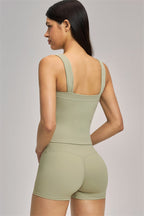 Fitglutes Activewear Swoon Tank Top and Shorts 2-piece set, casual workout outfit with matching tank top and gym shorts.