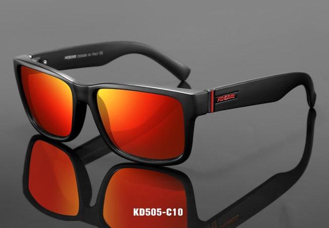 Men's polarized sport sunglasses with UV400 protection and square frame, designed for active outdoor wear by Plush Fashion Hub.