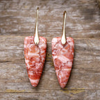 Natural stone geometric shape earrings from Shopimist, featuring modern design with smooth, polished stone surfaces.