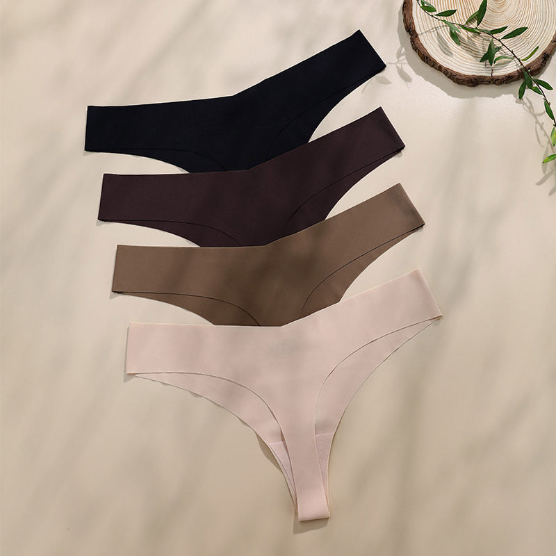 Large size women's V-neck seamless underwear set with briefs, no steel ring, comfortable and soft, by eprolo