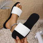 Shopimist open toe flats sandals with sleek design and comfortable sole, perfect for casual summer wear.