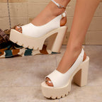 Shopimist open toe block heels sandals featuring a stylish design with chunky heels and open toe for a chic summer look.
