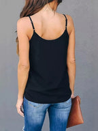 Plus size V-neck cami top from Trendsi, full-size women's sleeveless top with a relaxed fit and lightweight fabric.