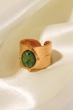 18K gold-plated wide open ring with sleek design, featuring a smooth finish and adjustable fit, by Shopimist.