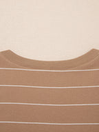 Women's striped short sleeve maxi T-shirt dress with side slit by Plush Fashion Hub, casual and comfortable for summer wear.