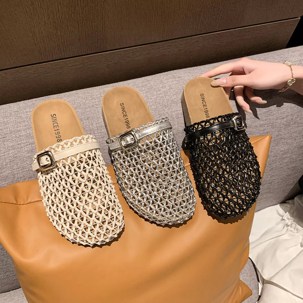 Breathable round toe sandals by Trendsi, showcasing comfortable footwear with open-toe design and supportive sole.