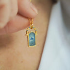 18K gold-plated titanium steel pendant necklace featuring a sleek, modern design with a polished finish.