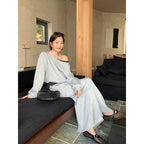 Asymmetrical Shoulder Hoodie & Mini Skirt Co-Ord Set