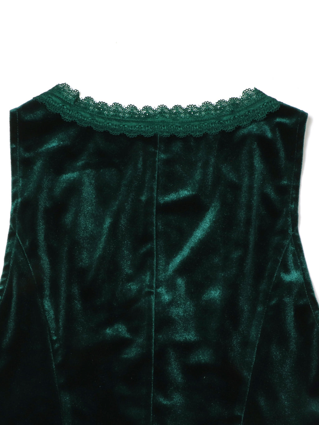 Velvet button-down vest with delicate lace trim, stylish tops by Trendsi, featuring a soft velvet fabric and intricate lace detailing.