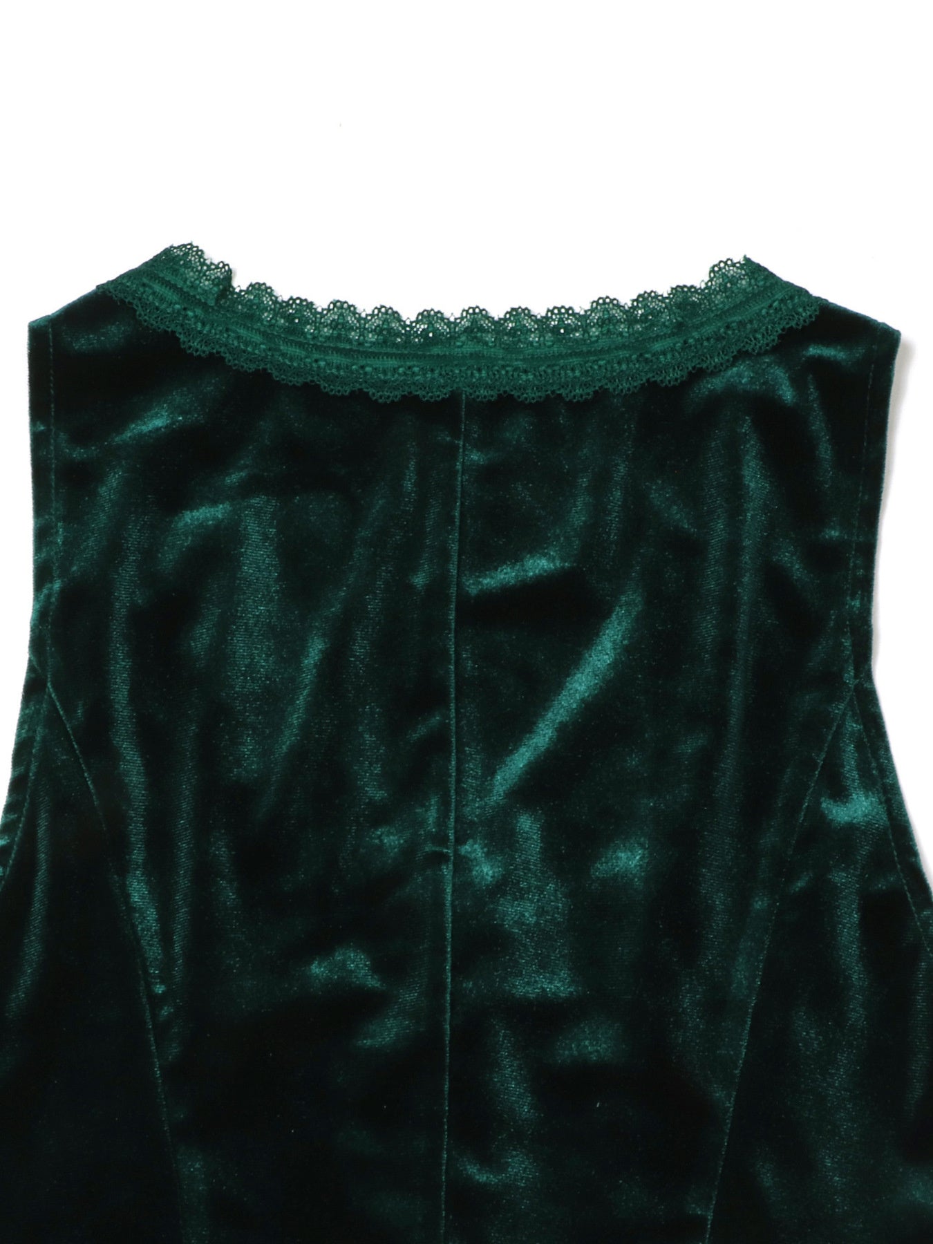 Velvet button-down vest with delicate lace trim, stylish tops by Trendsi, featuring a soft velvet fabric and intricate lace detailing.