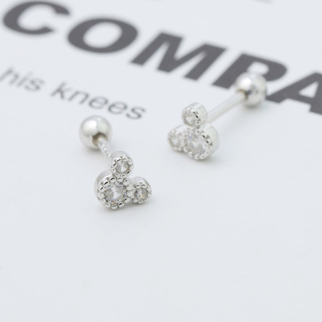 Shopimist Mickey Mouse stud earrings featuring small, detailed Mickey Mouse face designs in shiny metal for a cute, playful look.
