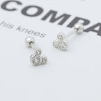 Shopimist Mickey Mouse stud earrings featuring small, detailed Mickey Mouse face designs in shiny metal for a cute, playful look.
