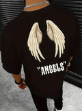 FitiqueFit Wings Angels printing female cotton streetwear tee featuring a colorful angel wings graphic on the front.