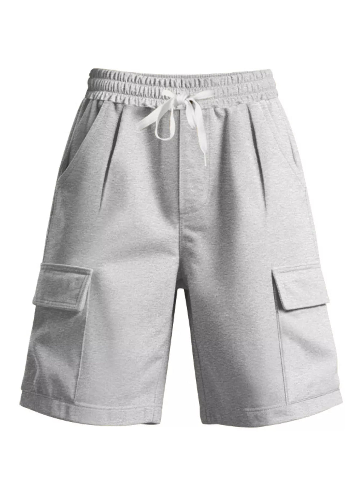 Plus size men's drawstring shorts with pockets, featuring a rings design from Plush Fashion Hub.