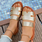 Open toe casual sandals by Plush Fashion Hub featuring comfortable straps and a stylish design for everyday wear.