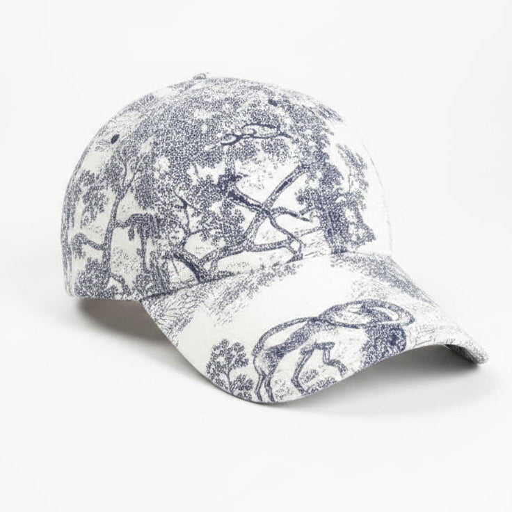 Unisex floral print dome crown baseball cap by Plush Fashion Hub, featuring colorful floral patterns and a classic curved brim.