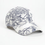 Unisex floral print dome crown baseball cap by Plush Fashion Hub, featuring colorful floral patterns and a classic curved brim.