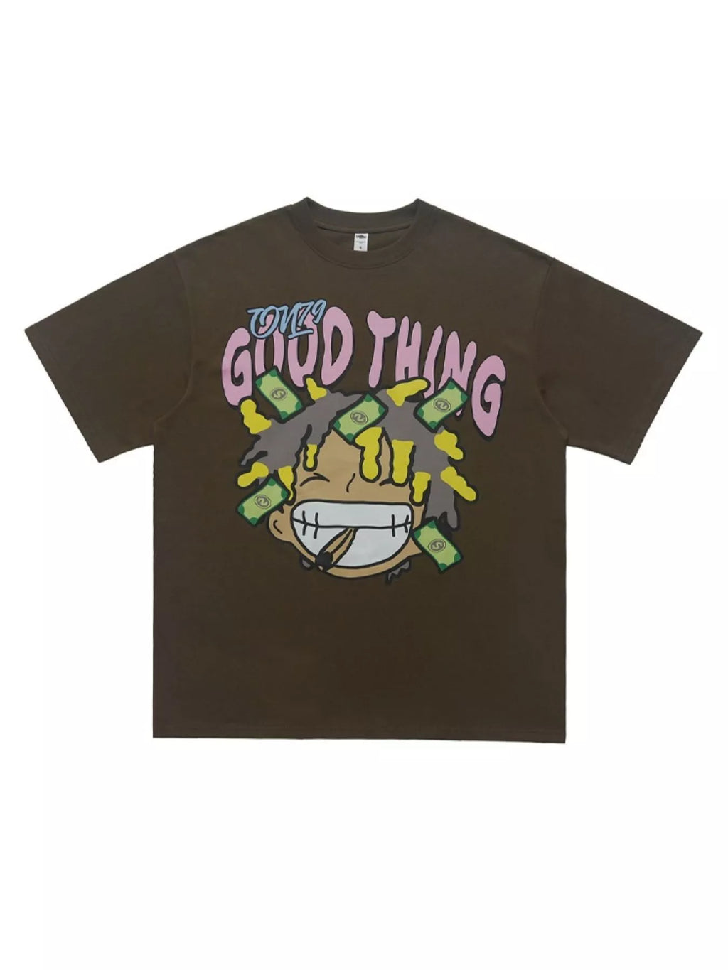 Men's casual graphic round neck T-shirt by Simply Love featuring a bold, colorful design on soft fabric.