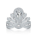 Sterling silver ring featuring a 1 carat moissanite gemstone, showcasing a sparkling, elegant design.