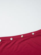Women's fitted one-shoulder T-shirt with button accents, stylish and casual, from Trendsi.