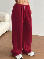 Simply Love casual drawstring high waist wide-leg sweatpants with rings detail, shown in a relaxed fit on a neutral background.