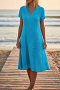 FitiqueFit ethnic print midi dress with scoop neck featuring geometric boho pattern and flowing silhouette.