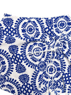 Printed tie-front high-waist skort for women by Plush Fashion Hub, featuring casual, trendy design with a stylish front tie detail.