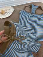 Striped tank top and shorts set by Trendsi, featuring a casual summer look with comfortable fabric and stylish striped design.