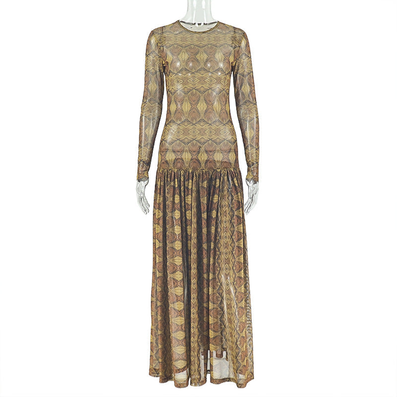 Elegant women's waist-cinching A-line skirt by Plush Fashion Hub, featuring a slightly sheer, retro-inspired design.