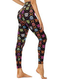 FitiqueFit cropped high-waisted skull print leggings for activewear, featuring a bold skull pattern and comfortable fit.
